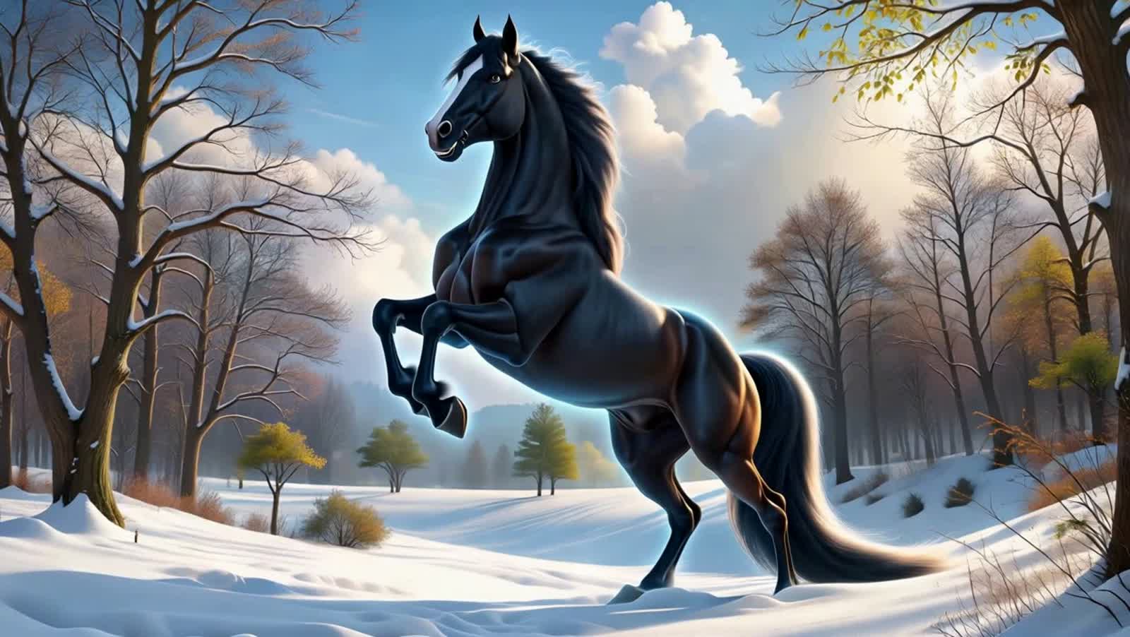 Wild Black Horse so very happy.