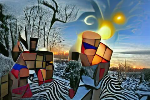 Winter solstice sunrise cubist