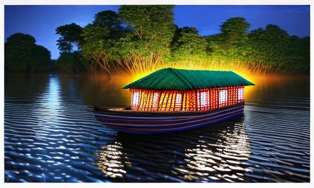 Lights on the night of the peruvian amazon