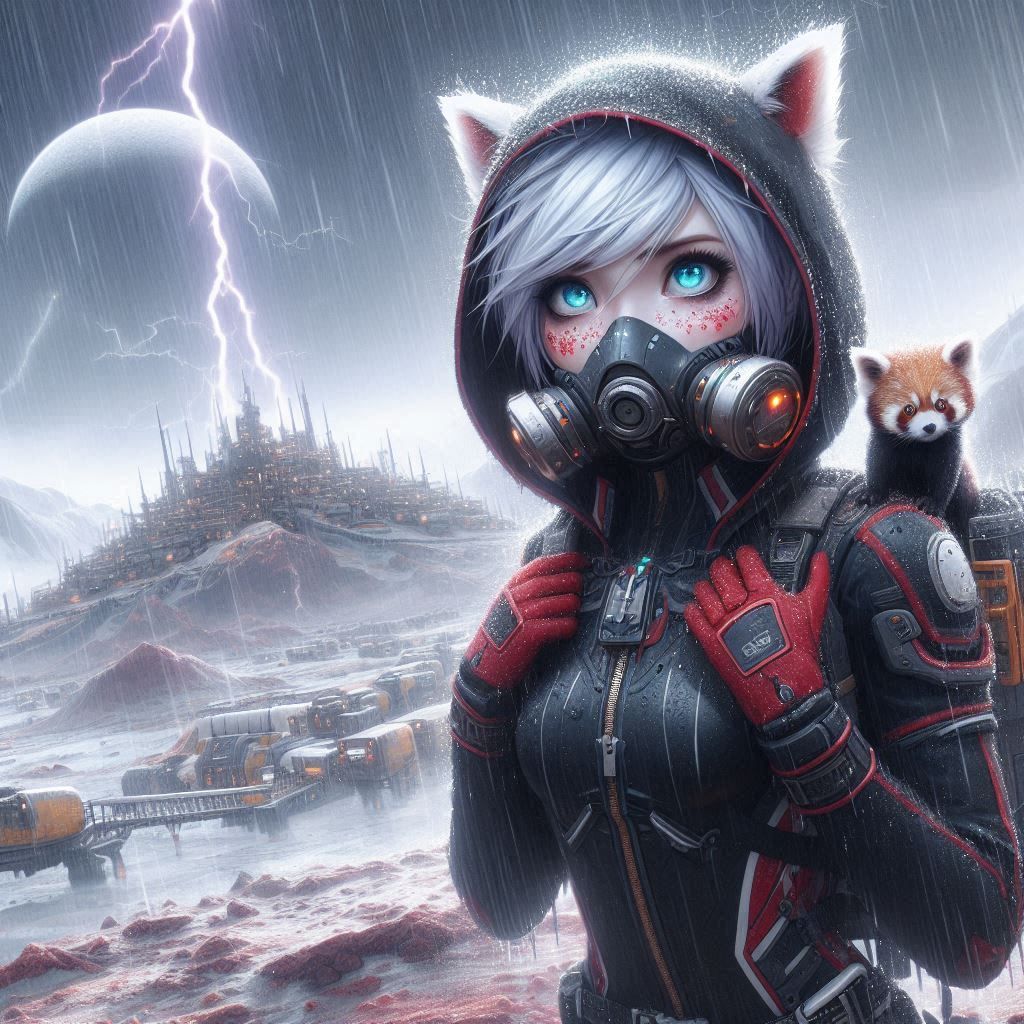 Jaybe and Little Monji exploring an alien moon