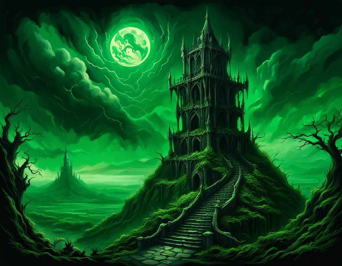 A sinister skeletal lord of the rings style necromancer's to...