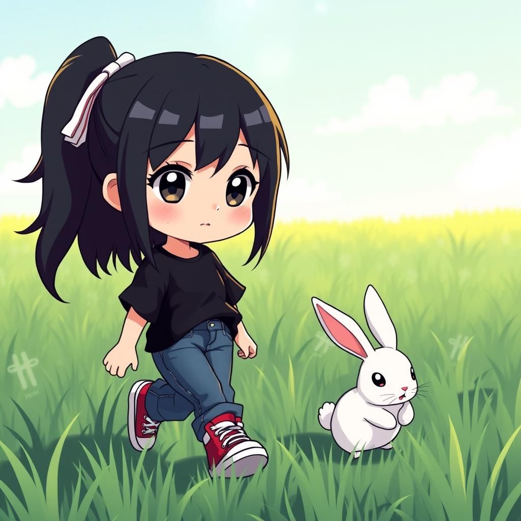 Walking with rabbit 👩🏻🌙🐇