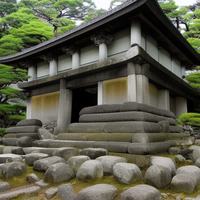 Ancient Japanese temple ruins