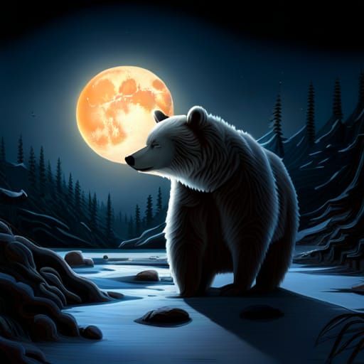 Bear's Moonlit Stroll