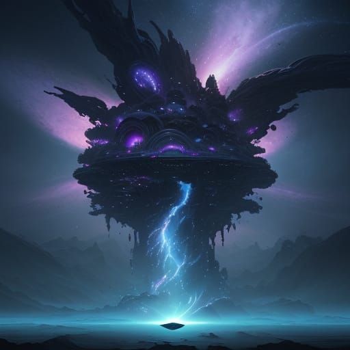 Alien Palace in Cosmic Nebula