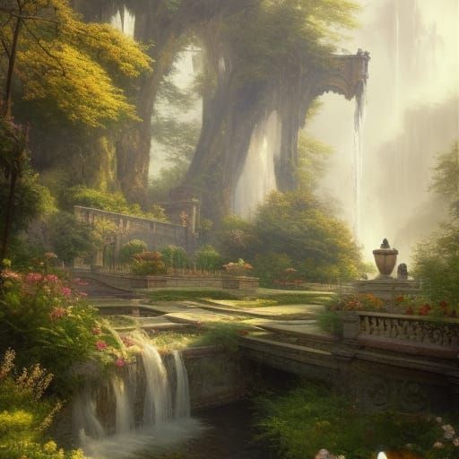 A Beautiful Garden - Ai Generated Artwork - Nightcafe Creator