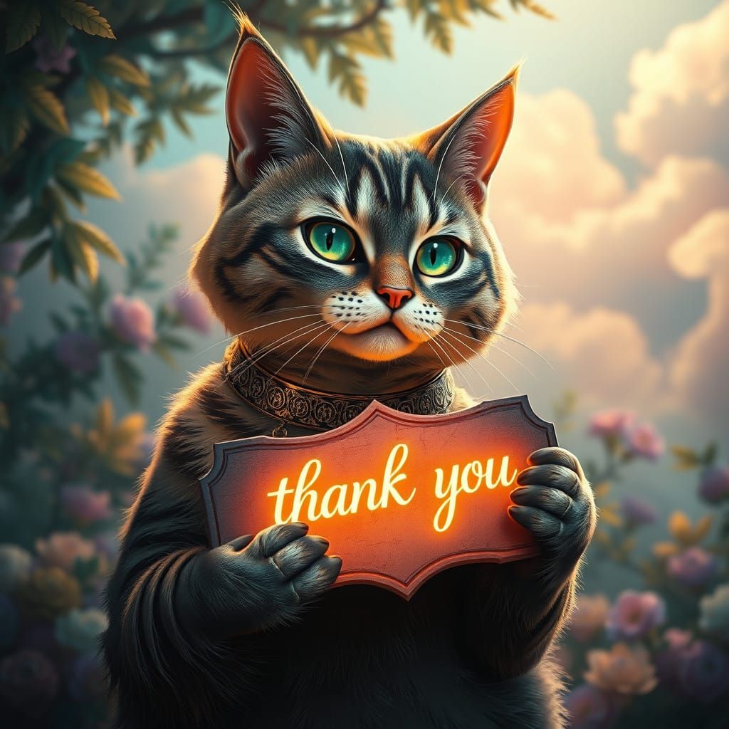 Regal Feline Ambassador in Whimsical Dreamscape