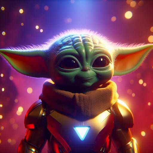 Baby Yoda as Iron Man