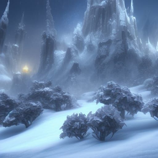 "silver roses on a snow bank"
