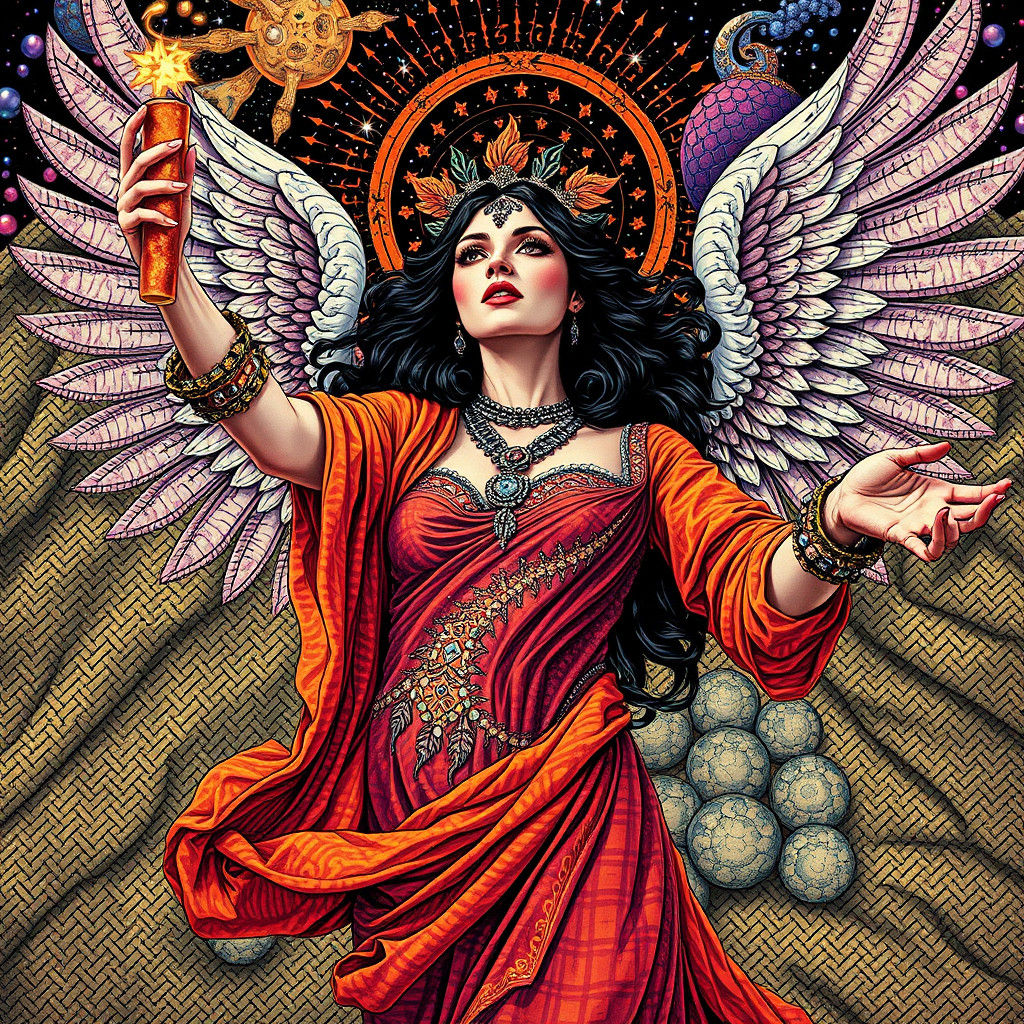 intricate naive folk-art in the style of Michael McGrath and Louis Wain showing lizards and birds in a serpent desert, spiritual painting