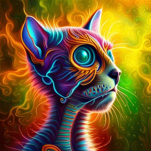 DMT Cat - AI Generated Artwork - NightCafe Creator