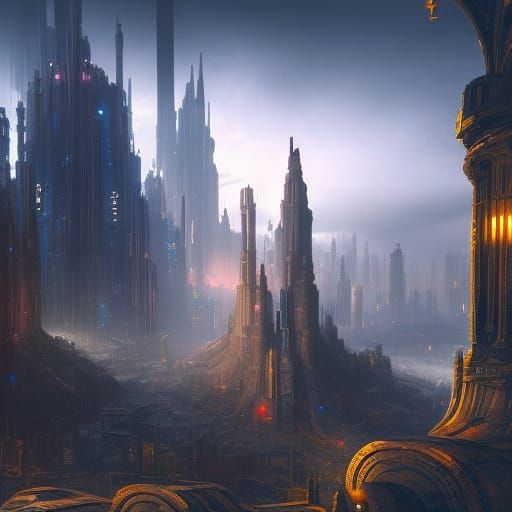 Alien City - AI Generated Artwork - NightCafe Creator