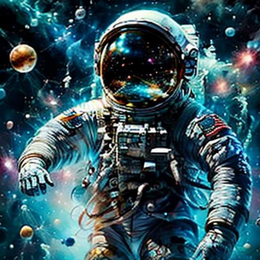 Beautiful astronaut floating near a space station, fancy, galactic, beauty <lora:Astronaut:1.0>