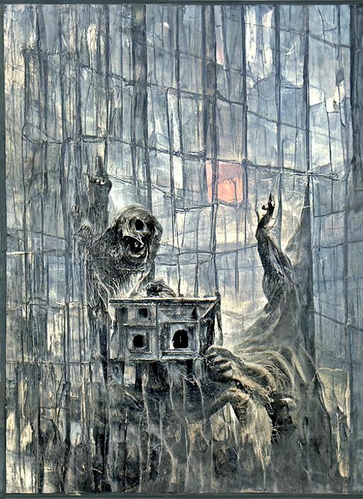 horror Gustave Doré Greg Rutkowski spiraling teeth and finge...