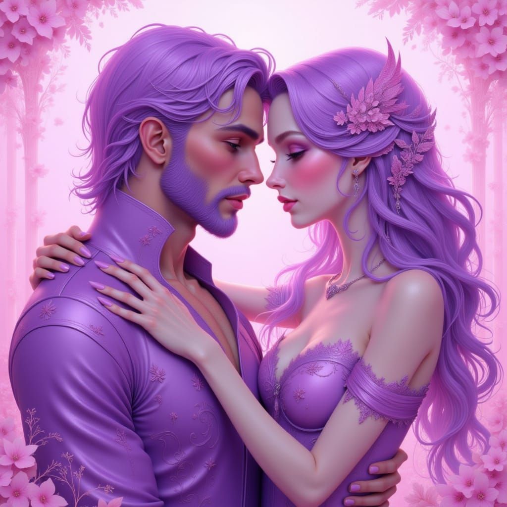 <lora:Fantasy Lovers:1.0> pink and purple fantasy lovers