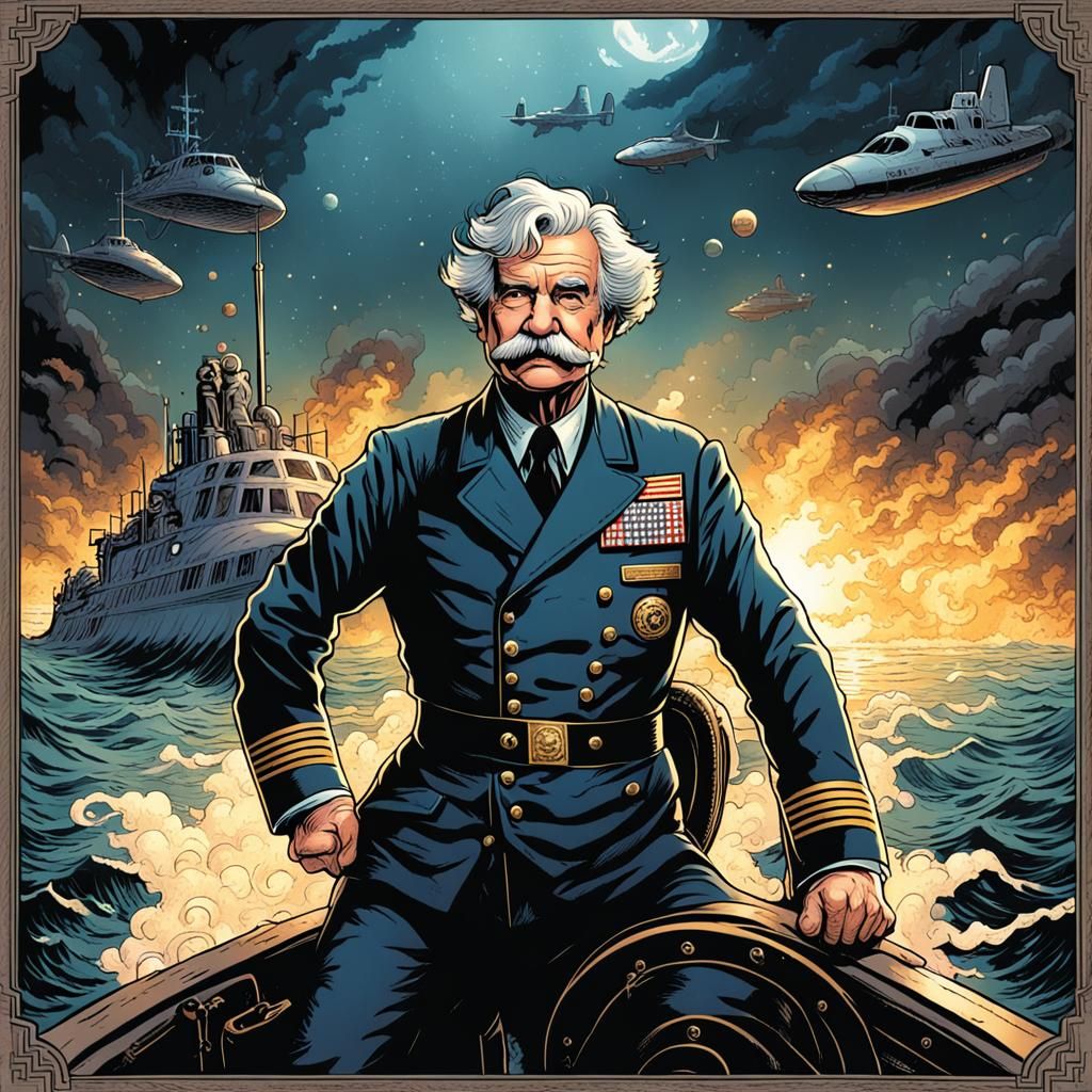 Mark Twain as a WWII Submarine Captain Mark Brooks and Dan M...