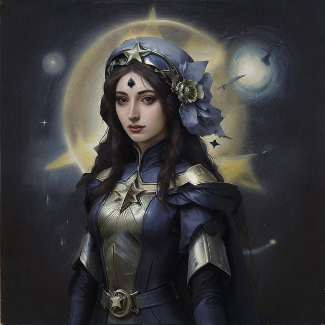 Romantic Star Woman in Ethereal Light