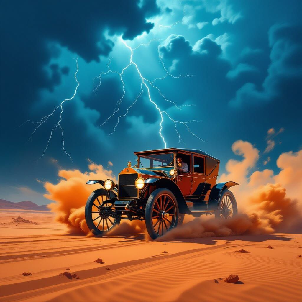 Desert Storm Luxury Carriage Accident in Dramatic Style