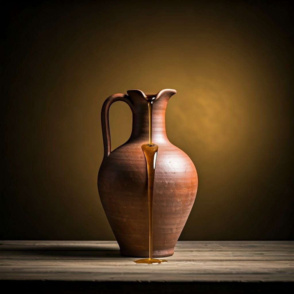 Still Life Clay Vessel in Warm Golden Light