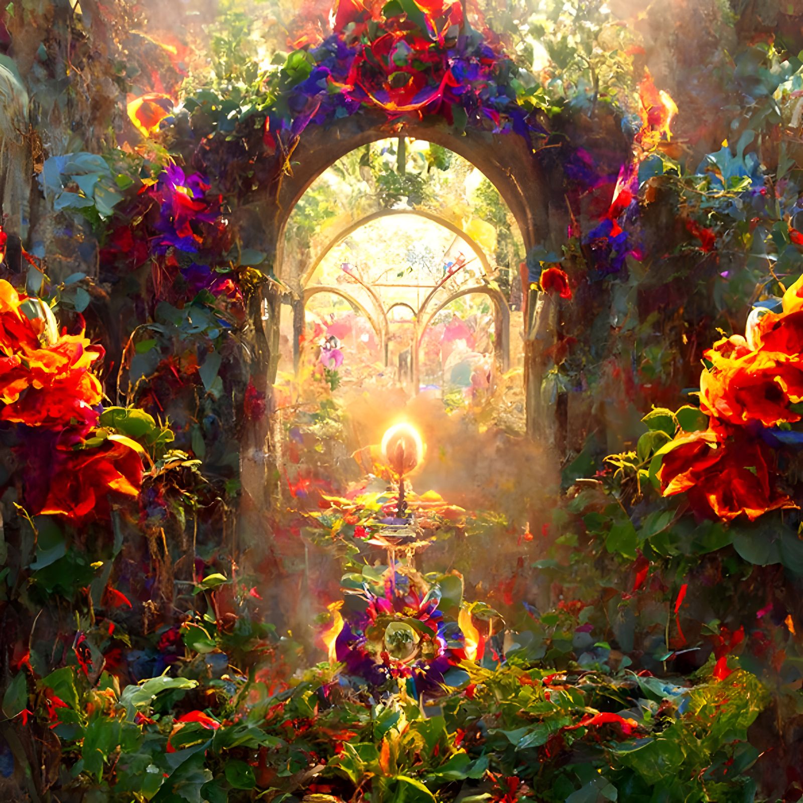 Cosmic Flower Garden in Bohemian Dreamscape