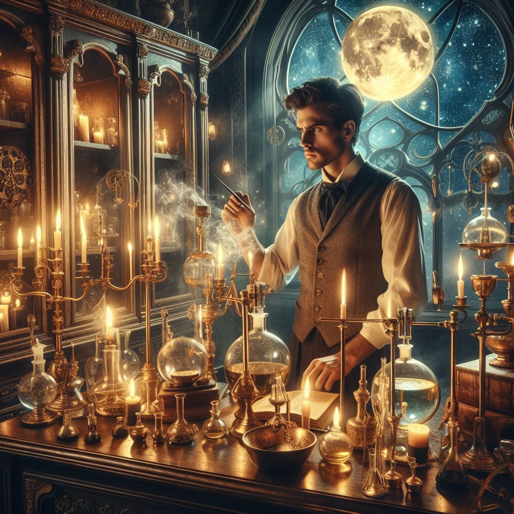 Der Alchimist in einer kreativen Nacht
