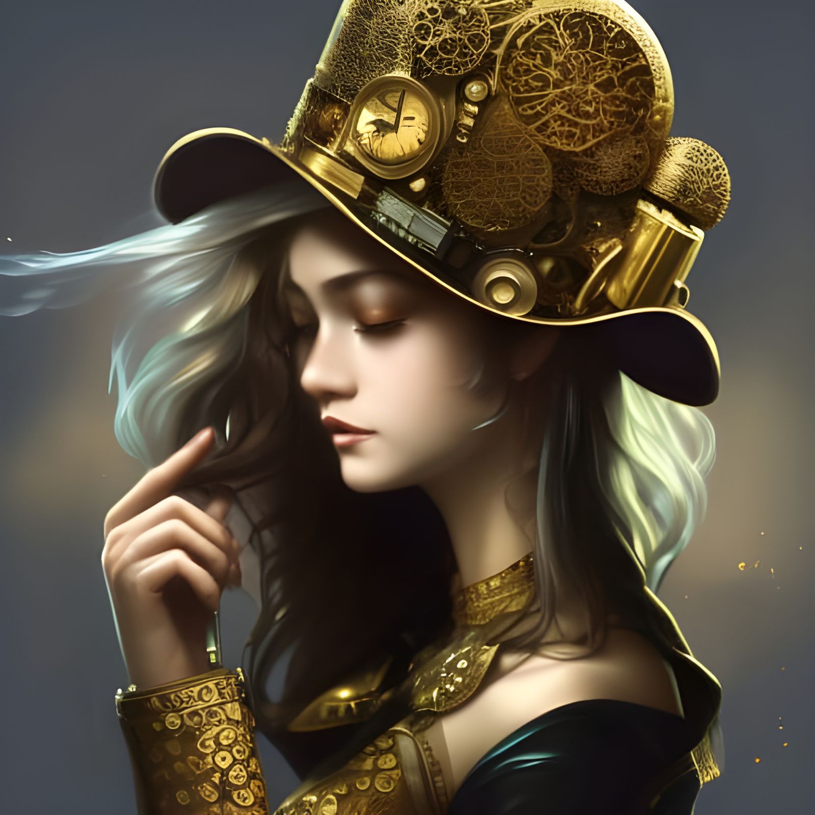 intricate golden  steampunk hat photorealistic  by @Jay Em