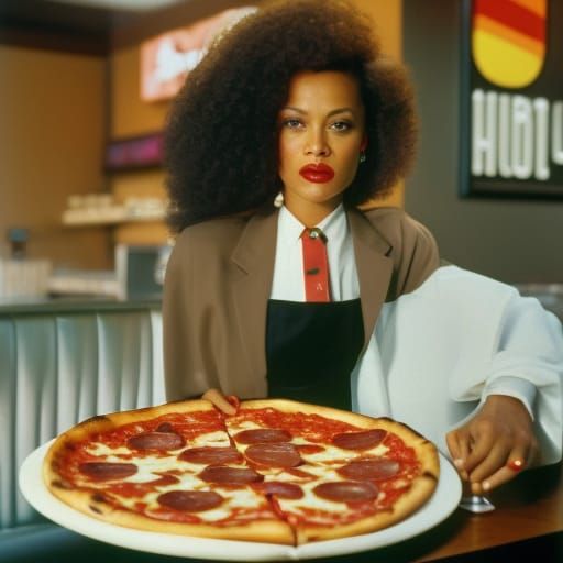 "90s Businesswoman Out For Pizza"