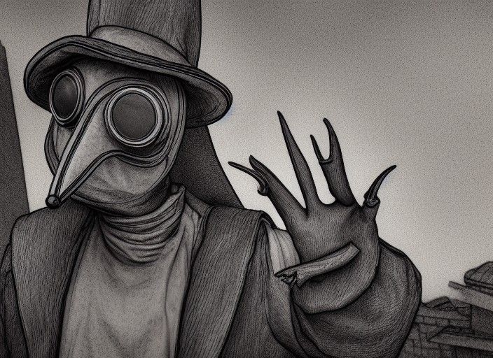 The plague doctor thru the window V.4 - AI Generated Artwork ...