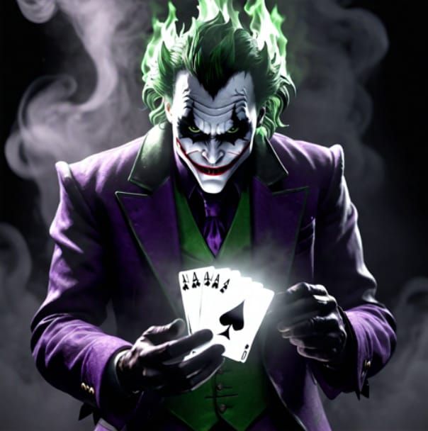 Joker in dark smoke