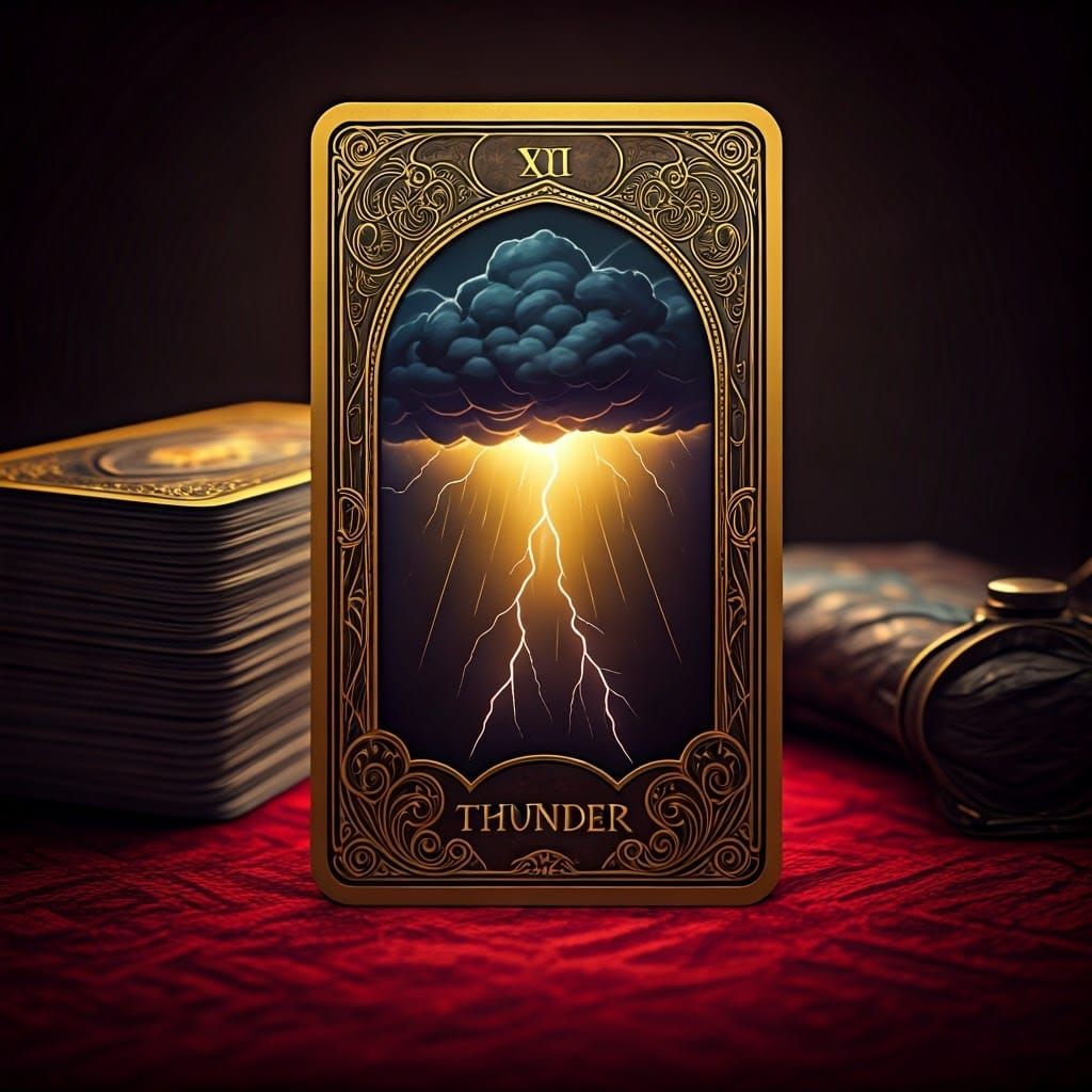 The Thunder Tarot card meaning : rebirth and change or a prominent repercussion of a previous event .  by @MsRachelSara