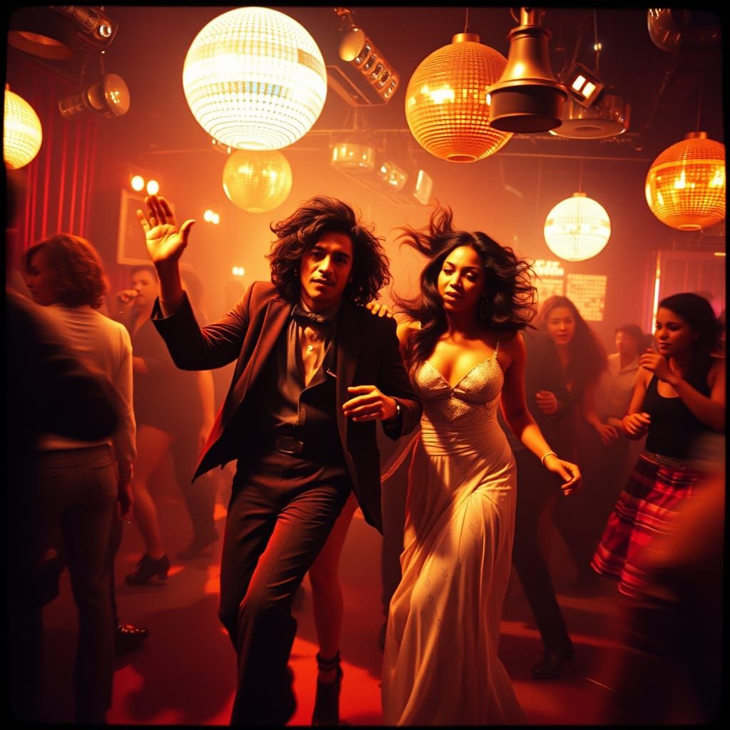 Jimi Hendrix and Tina Turner dancing at the New York Studio 54  by @BadaBing 