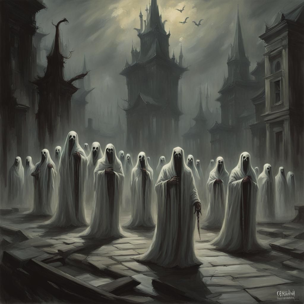 a ceremonial procession of ghosts from the underworld