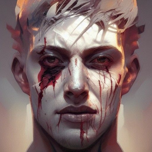 his face was covered in scars