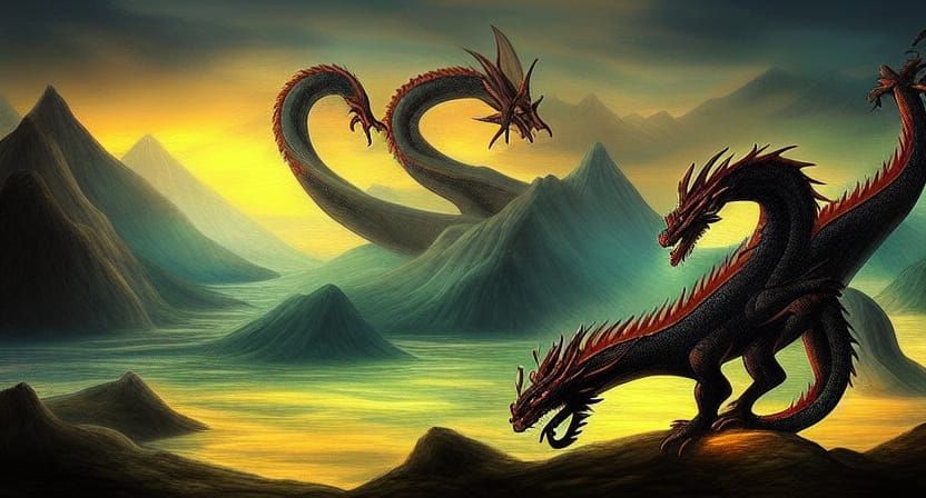 dragon art landscape