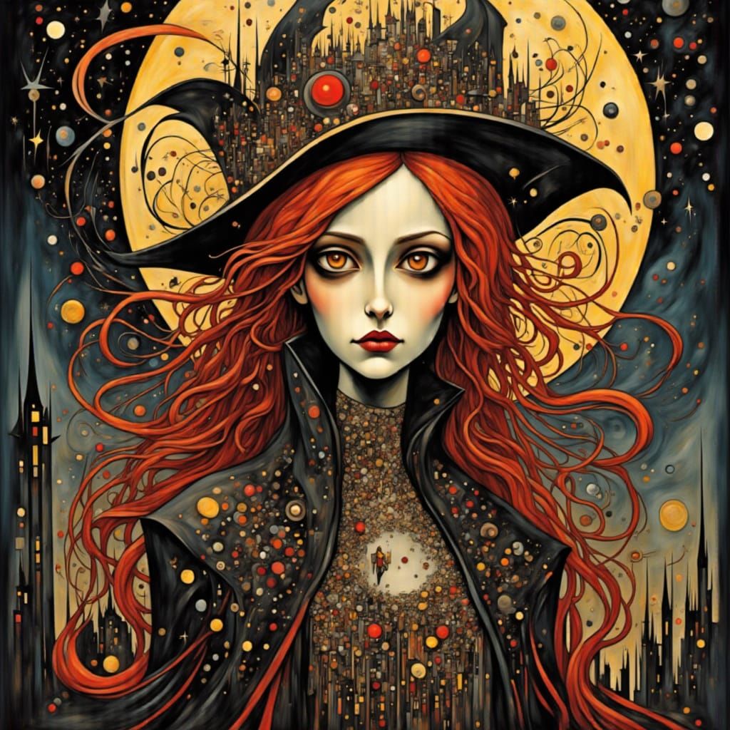 Pirate woman Reddish orange colors snazzy glitter bomb shine <lora:Inked Sky:1.0>