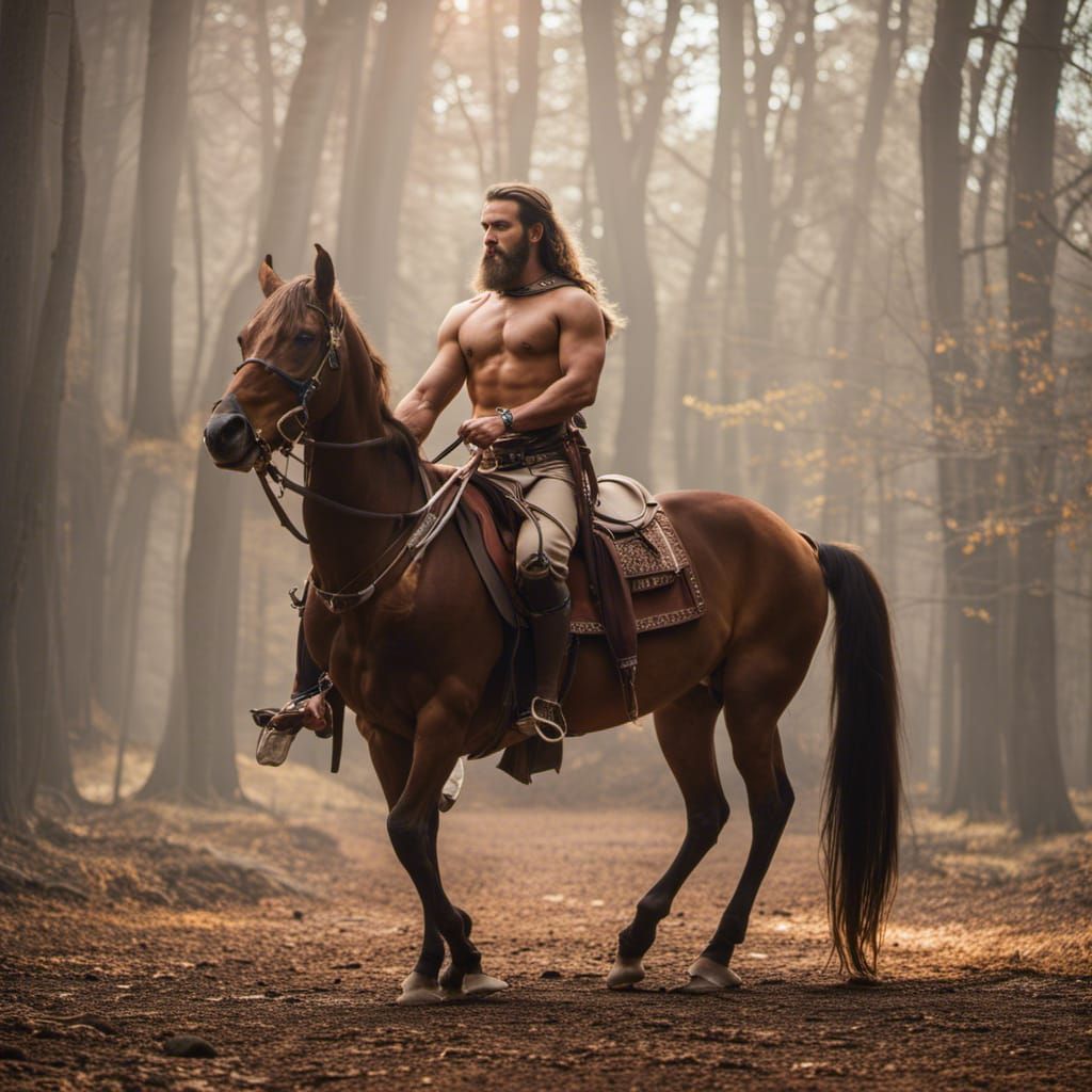RAW photo, Chiron the Sagittarius centaur, (((human from head to waist with horse body and horse legs))) (high detailed ...