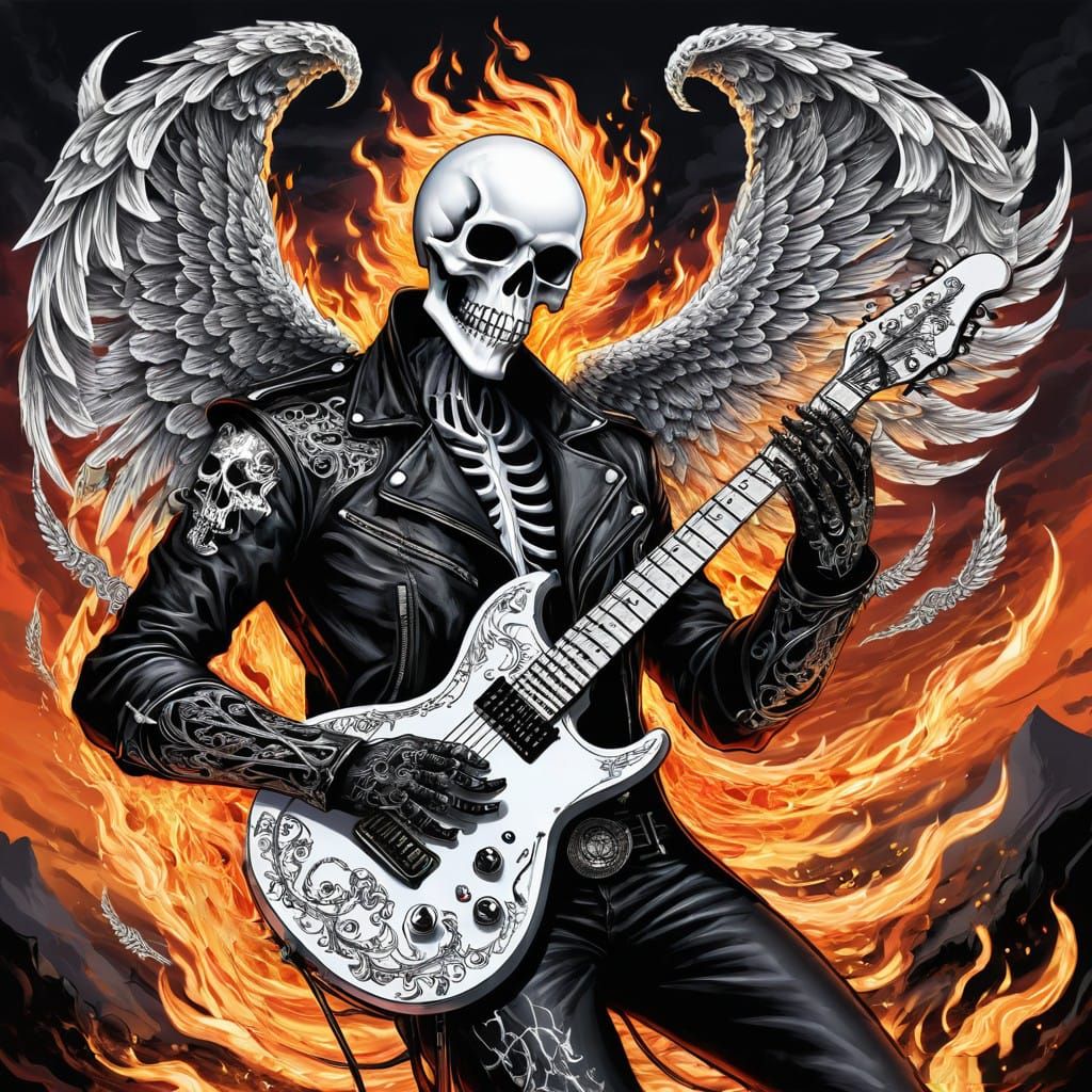 Scribble art : Death metal angel