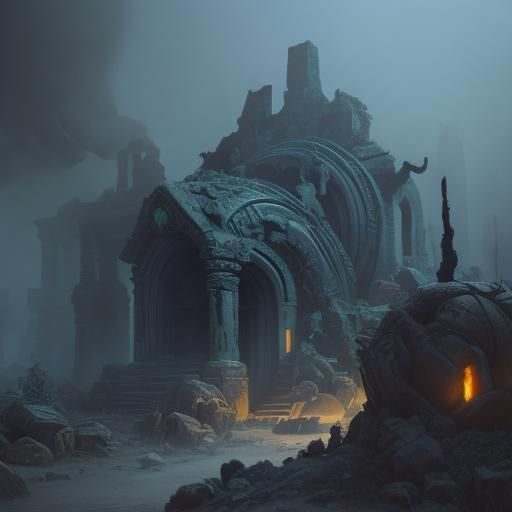 Underground hidden necropolis with unknown beasts