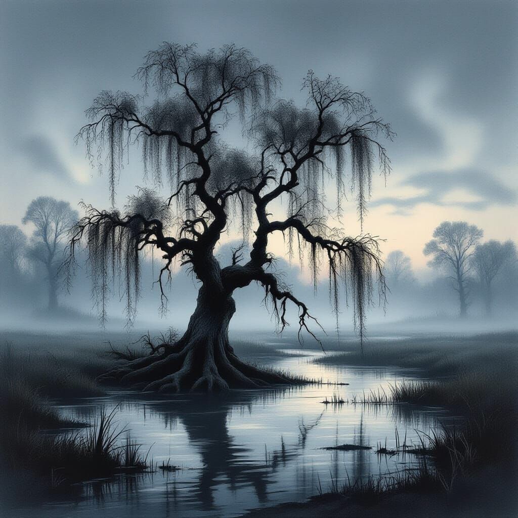 A lone, ancient willow tree  by @Lady of the Thorns