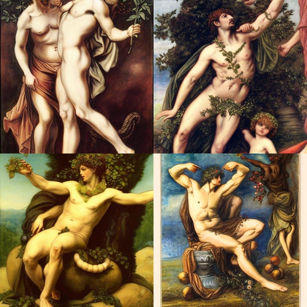 Dionysus with thyrsus, simeon solomon style