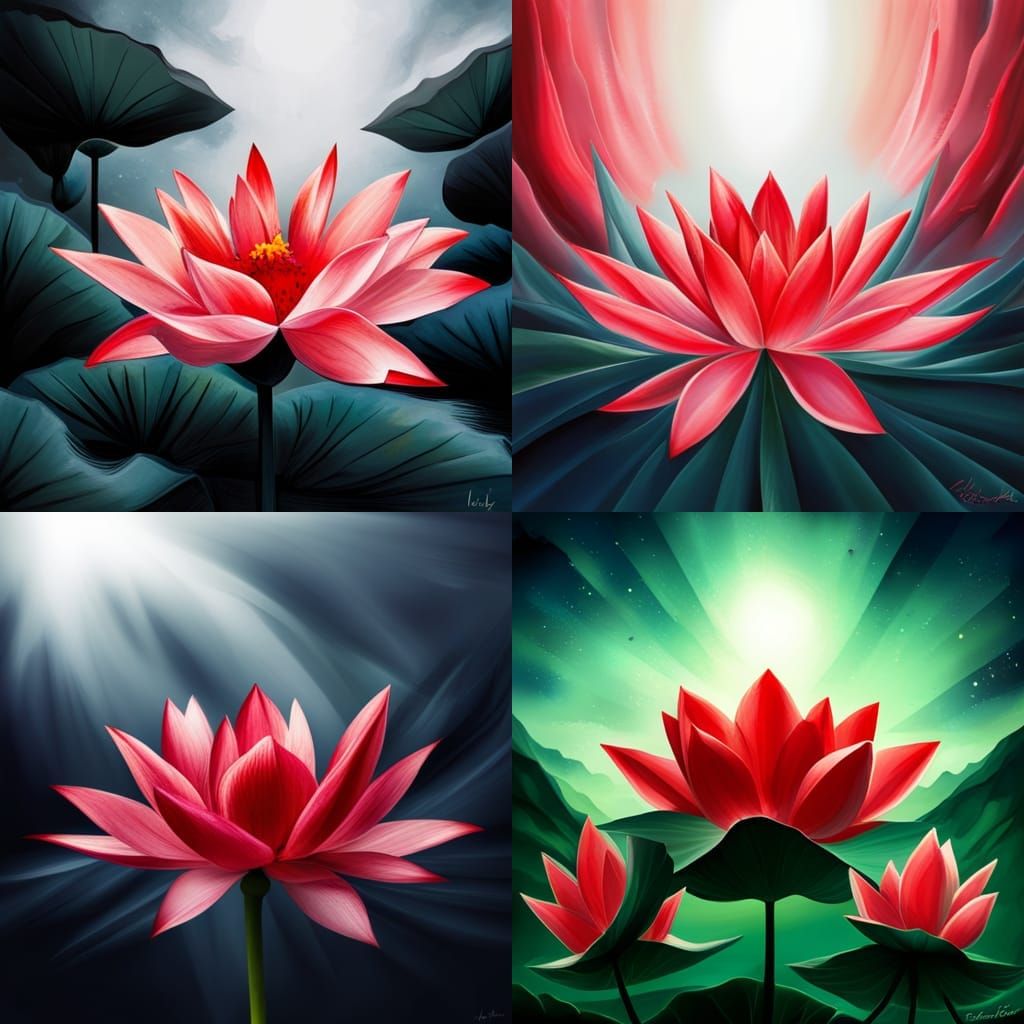 black and red lotus, in heaven