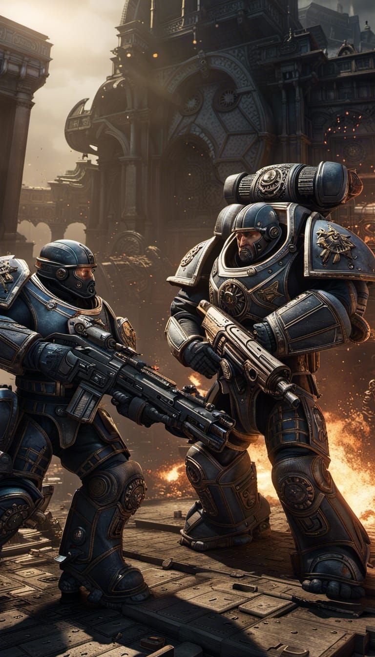 Gears of War X Warhammer 40k Art 11 AI Generated Artwork NightCafe