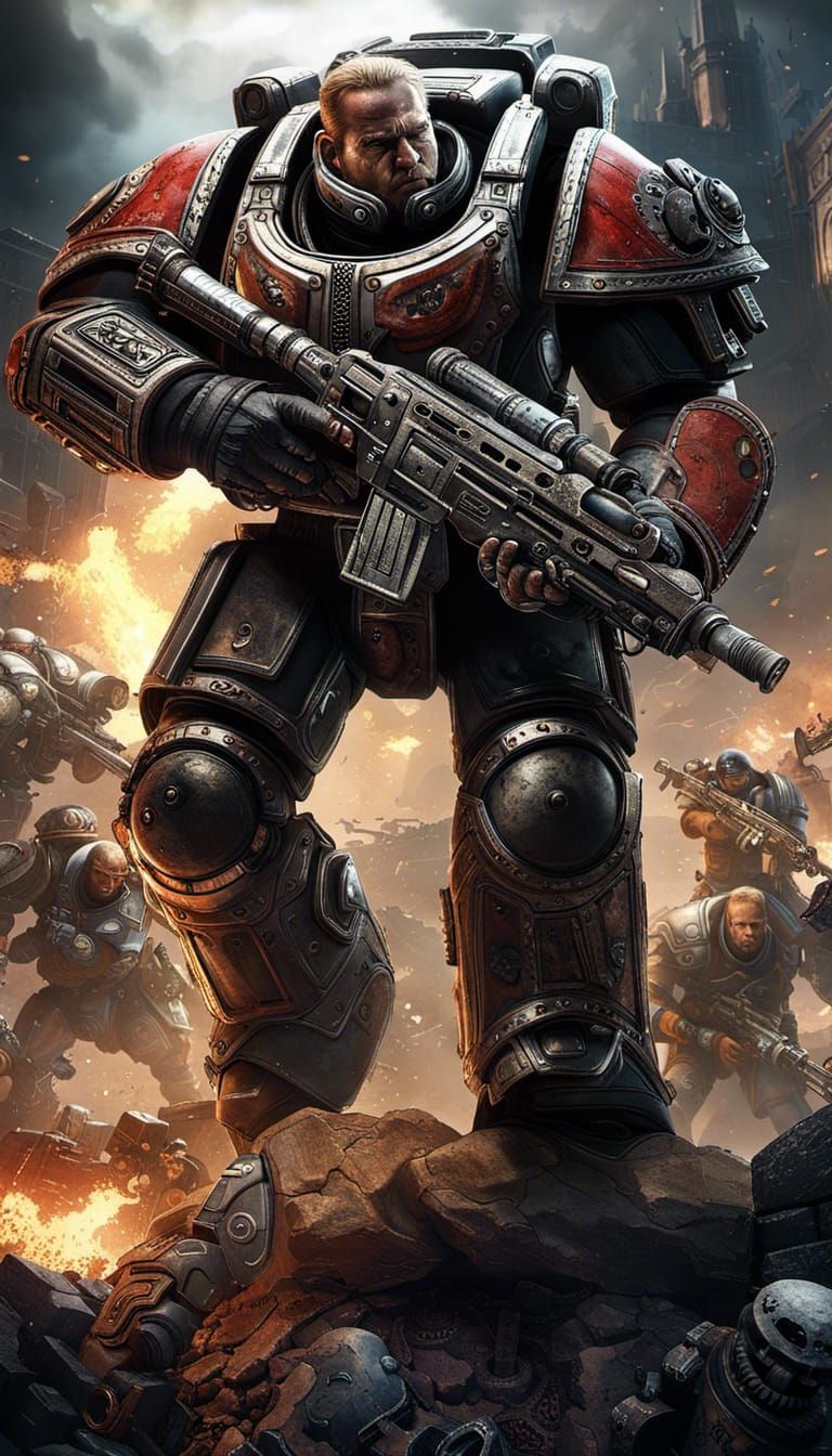 Gears of War X Warhammer 40k Art 6 AI Generated Artwork NightCafe