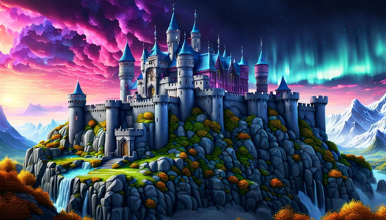 A very detailed castle with very detailed scenery with cool ...