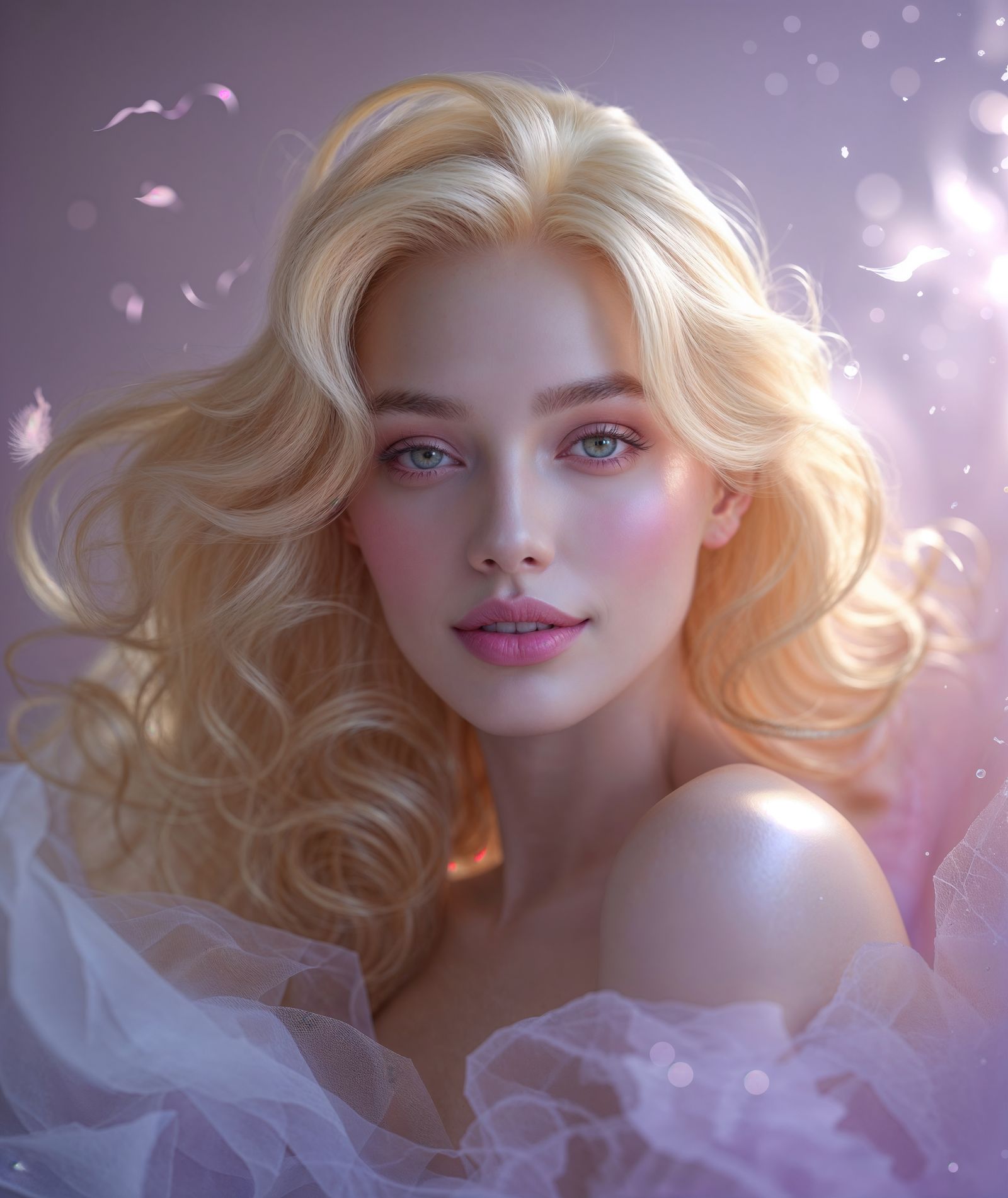 Ethereal Dreamlike Portrait of a Beautiful Blond Female