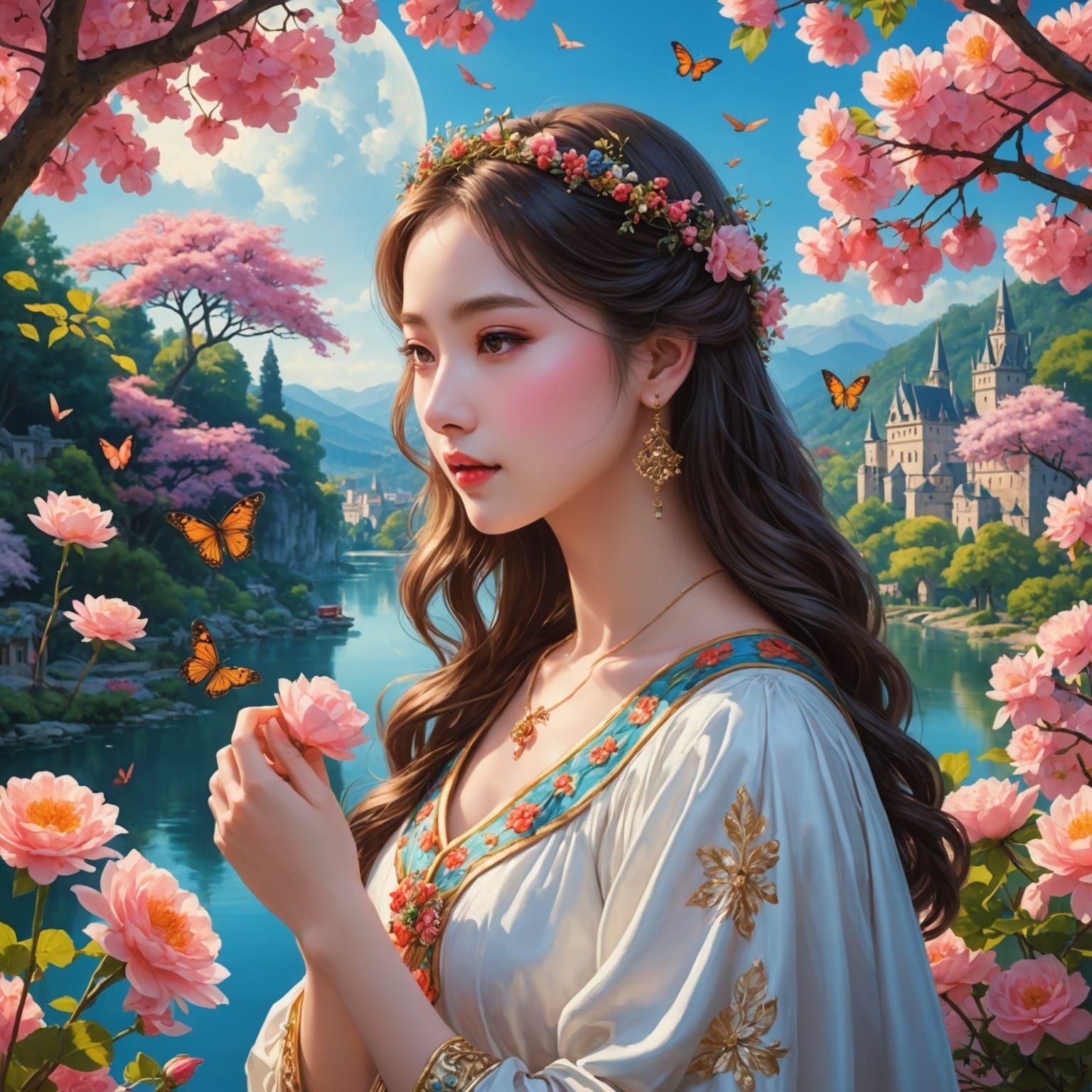 Romanticism-Inspired Digital Art with Oil Paint Textures