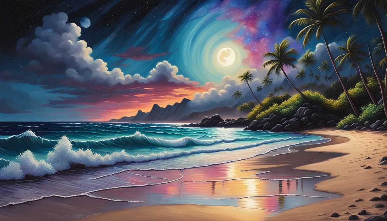 Hawaiian beach - AI Generated Artwork - NightCafe Creator