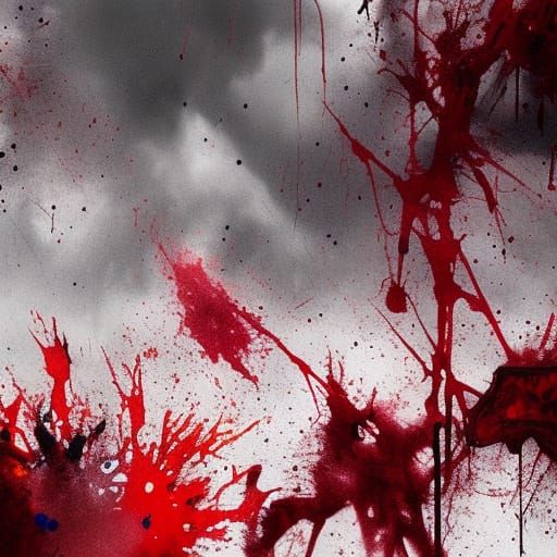 splattered blood painting