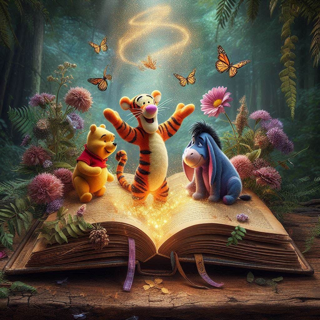 Pooh, Tigger & Eeyore in a magic book!