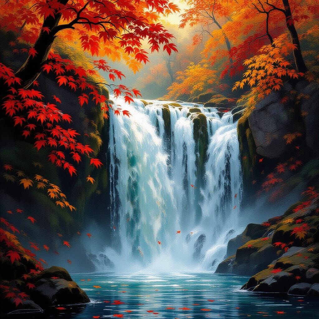 A water fall of leaves   by @Mina